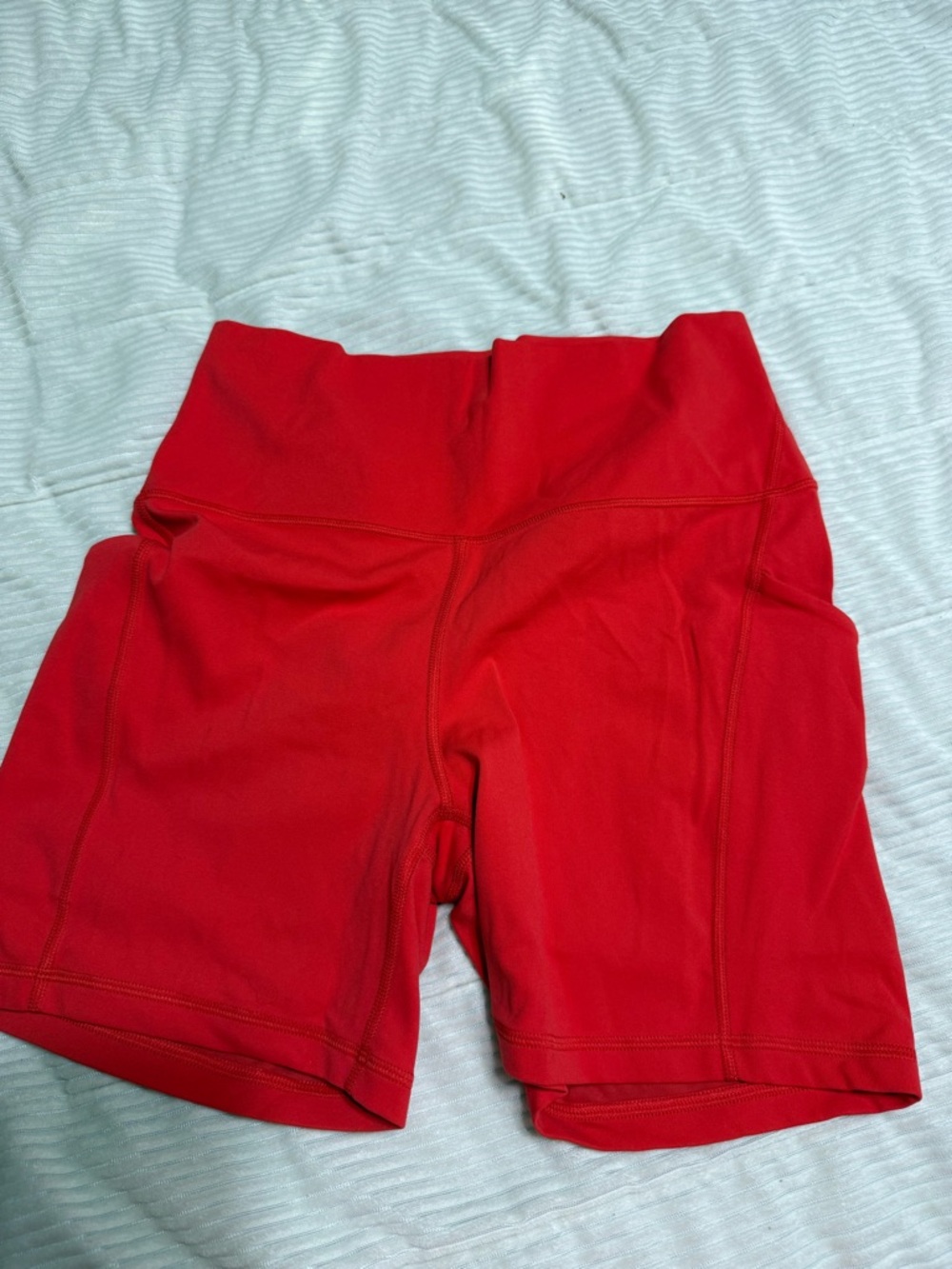 High-Waist Red Women’s Performance Shorts